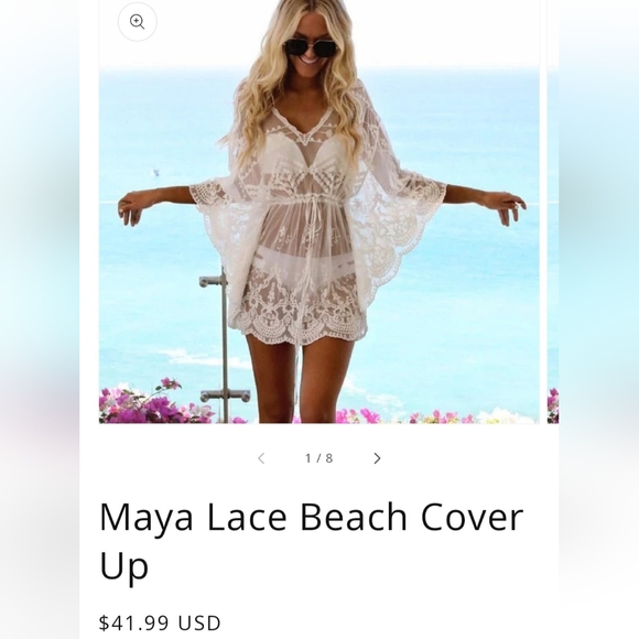 Boho Crochet Lace Cover Up Bikini Swimsuit Cover-up Beach Top - Picture 11 of 11